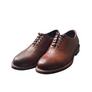 Kenneth Cole Reaction Men's Klay Flex Lace Up Dress Shoes Cognac Leather